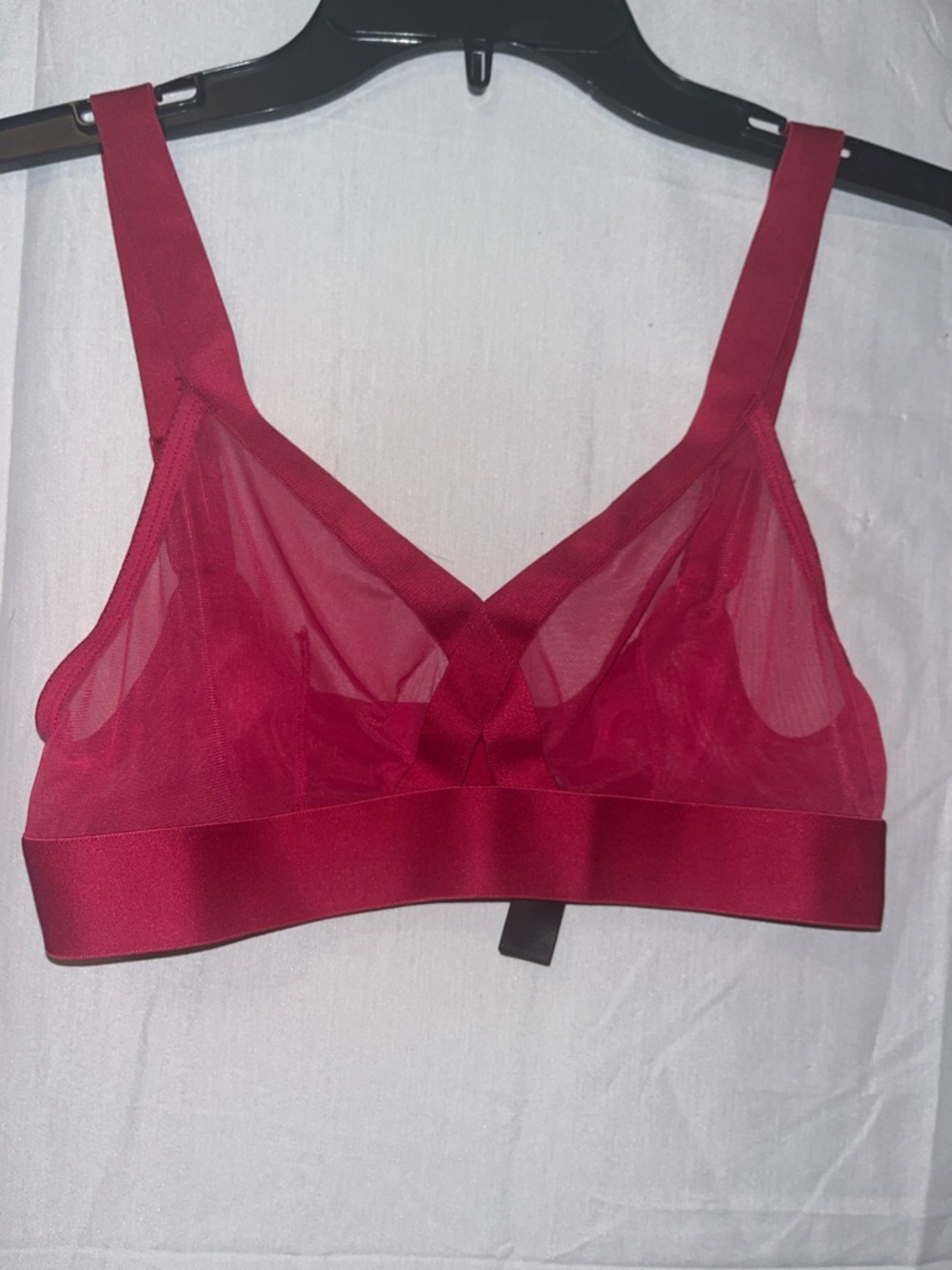 DKNY Sheer Bralette in Raspberry Red
